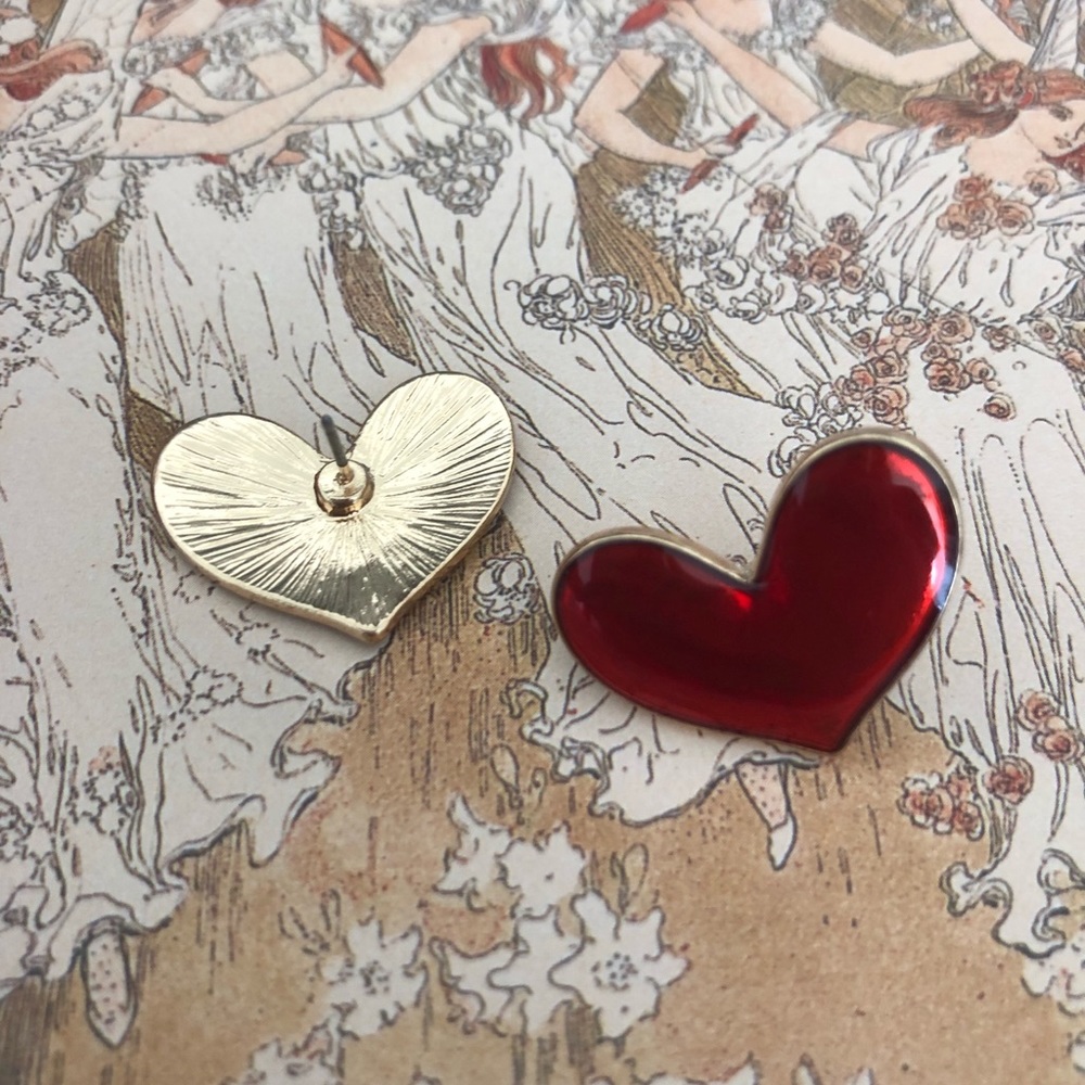 Red Heart ♥️ Earrings - Picture 4 of 4